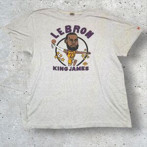 Homage LeBron James King James Lakers Caricature T Shirt Men’s XXL Heather Gray